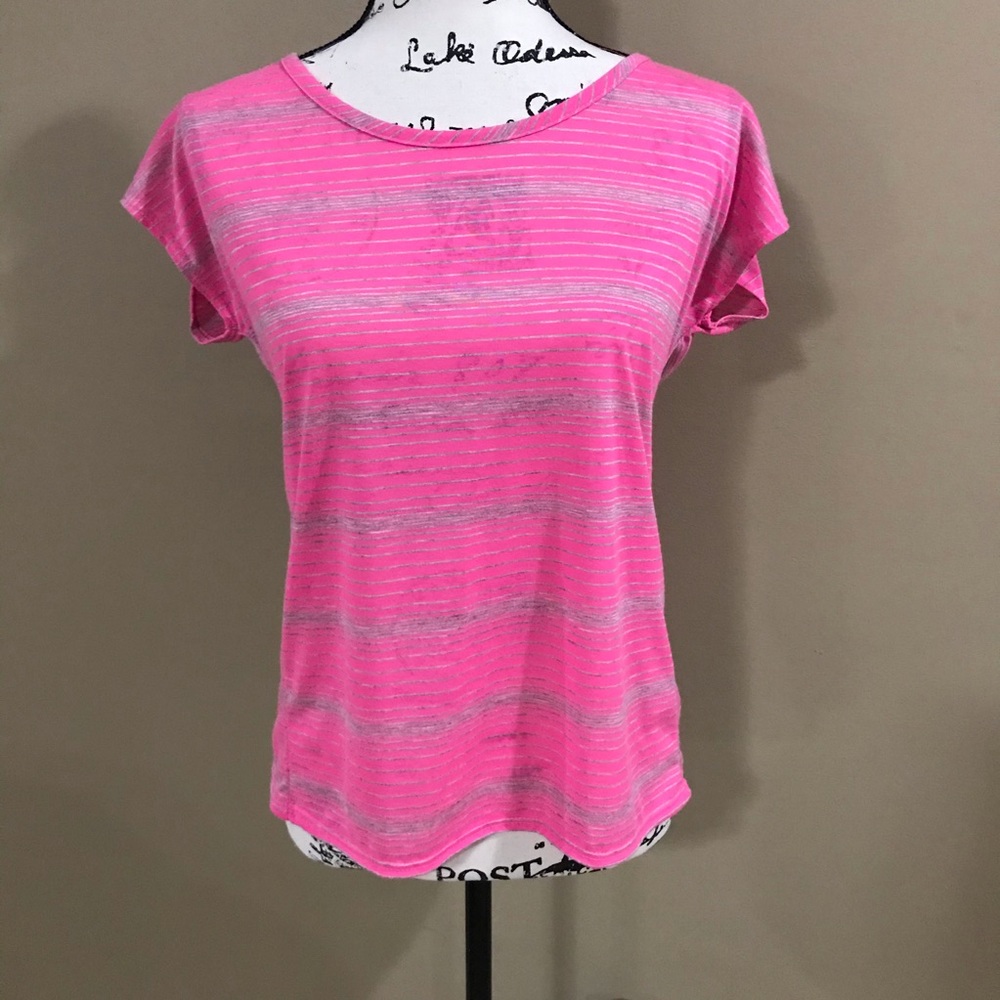 Pink Rose striped top— Size S